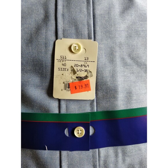 Vtg Woodward Dayton Single Needle Tailoring Blue Oxford Shirt 16.5/38 USA 1980s - Picture 5 of 13